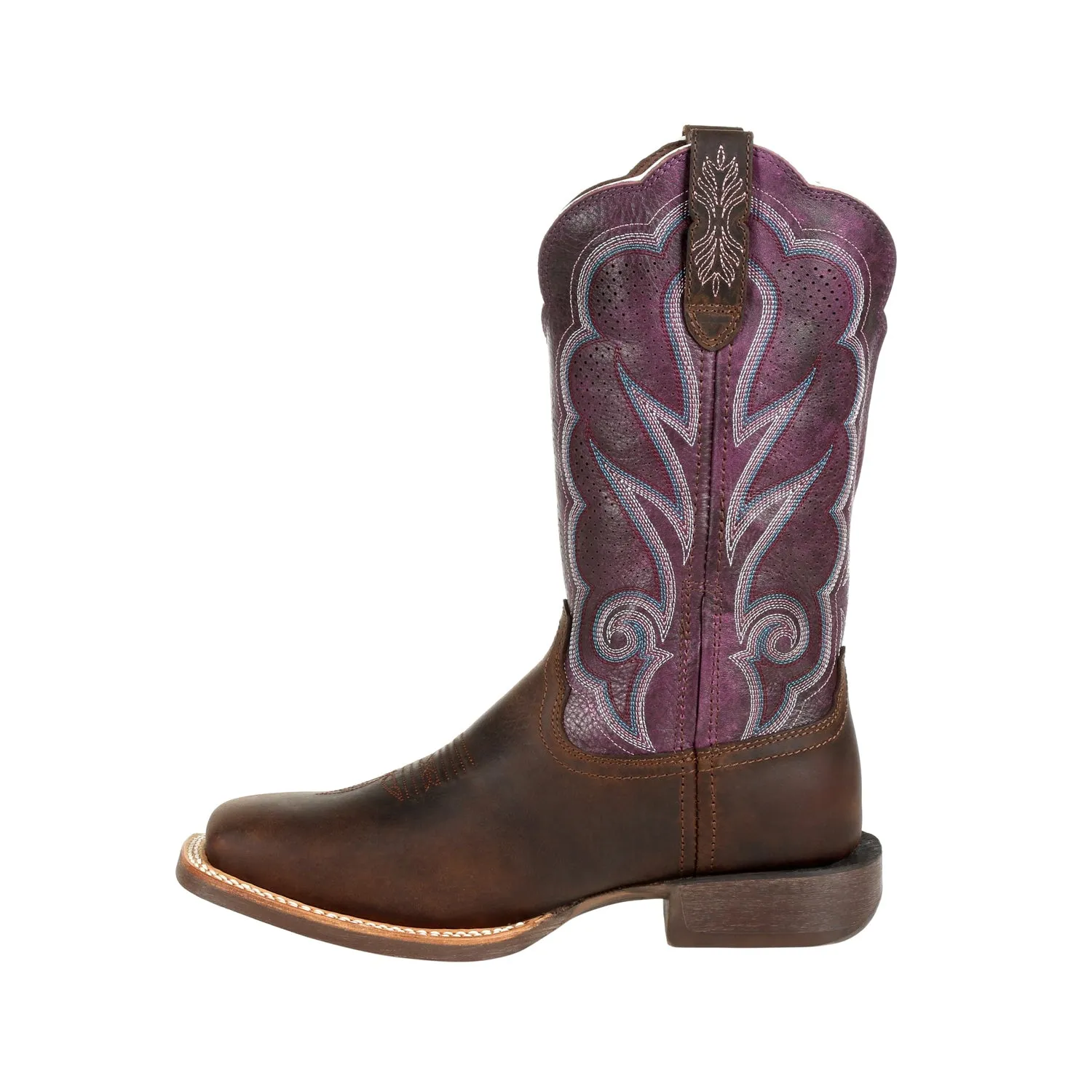 Durango Womens Brown/Plum Leather Rebel Pro Ventilated Cowboy Boots