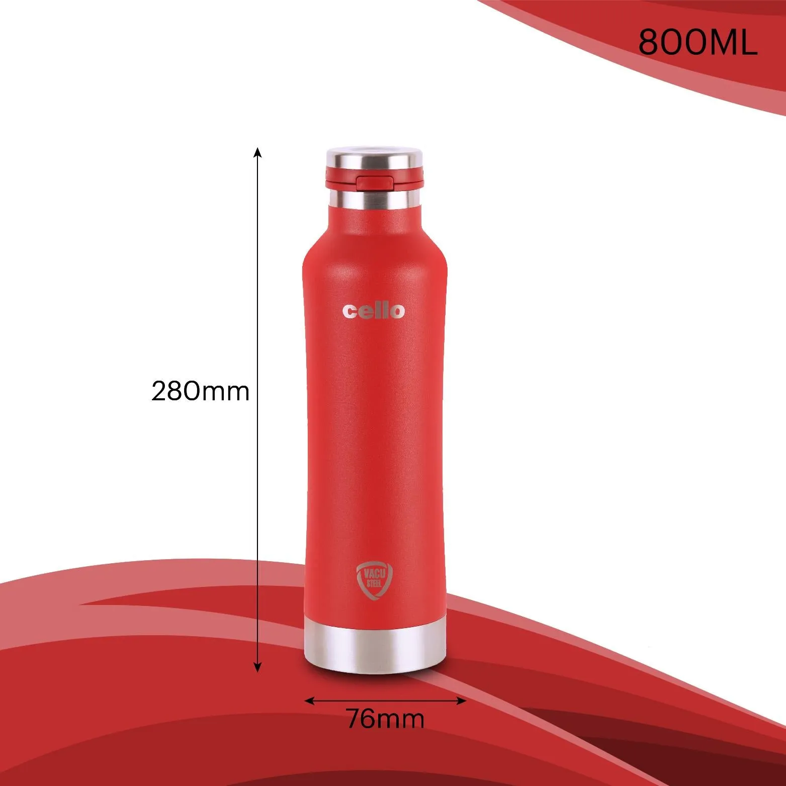 Duro One Touch Flask, Vacusteel Water Bottle 800ml