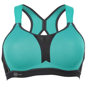 Dynamix Star Sports Bra Non-Wired Peacock Blue Grey - Anita Active