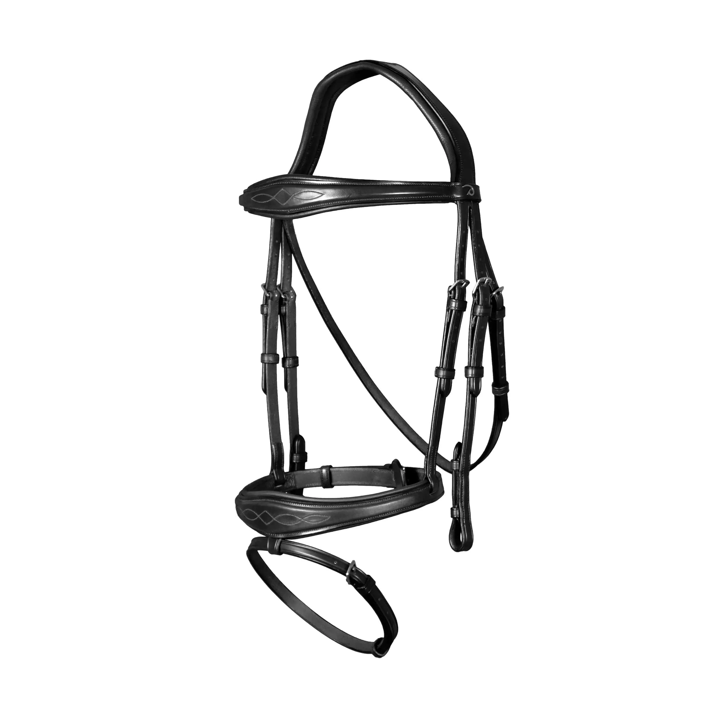 Dy'on New English Anatomic Flash Noseband Bridle - Black