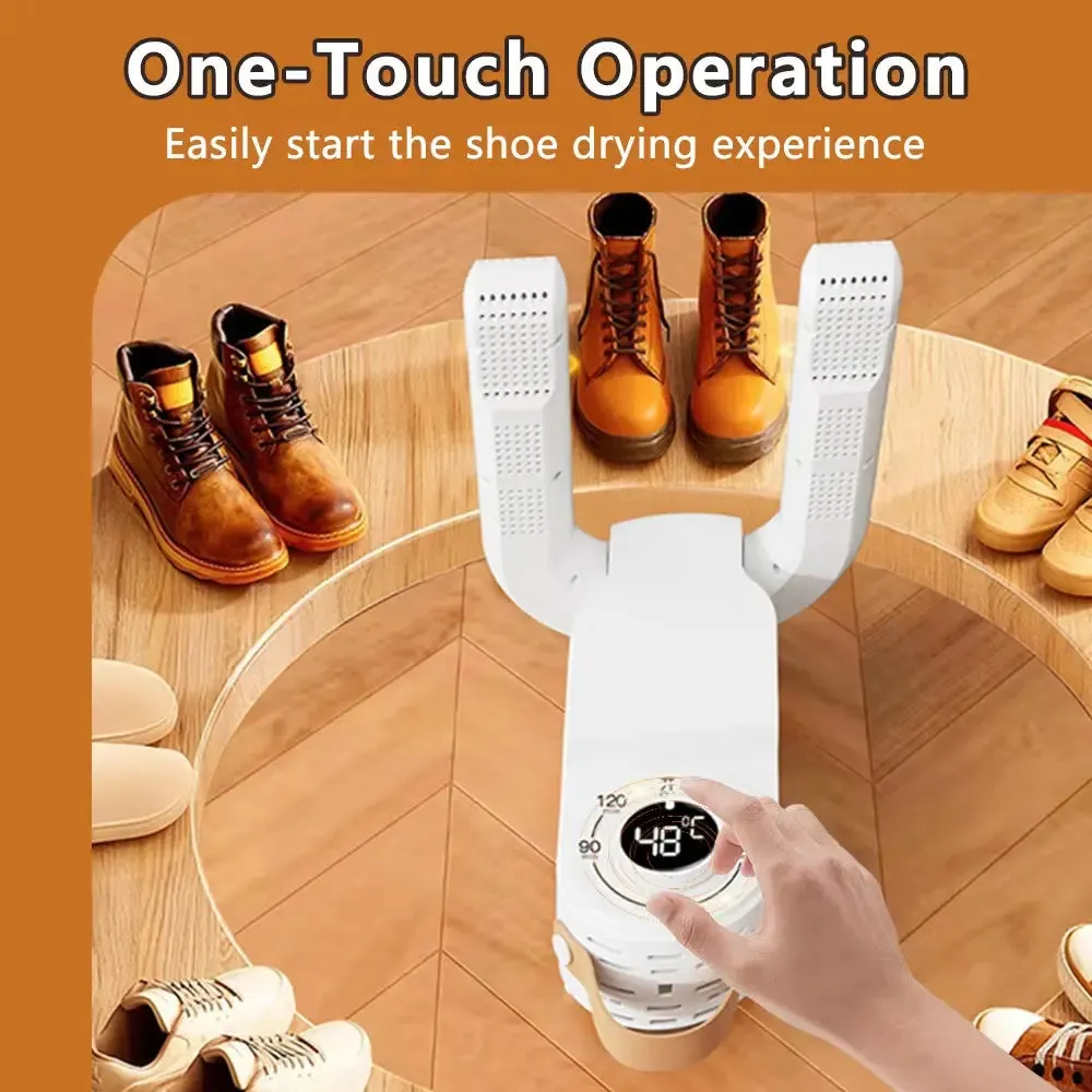 Electric Shoe Dryer, Boot Warmer Shoes Foot Boot Dryer Foldable Timed Deodorizing Eliminate Odor Fast Drying Boot Deodorizer