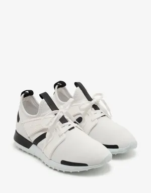 Emilien White Neoprene Trainers