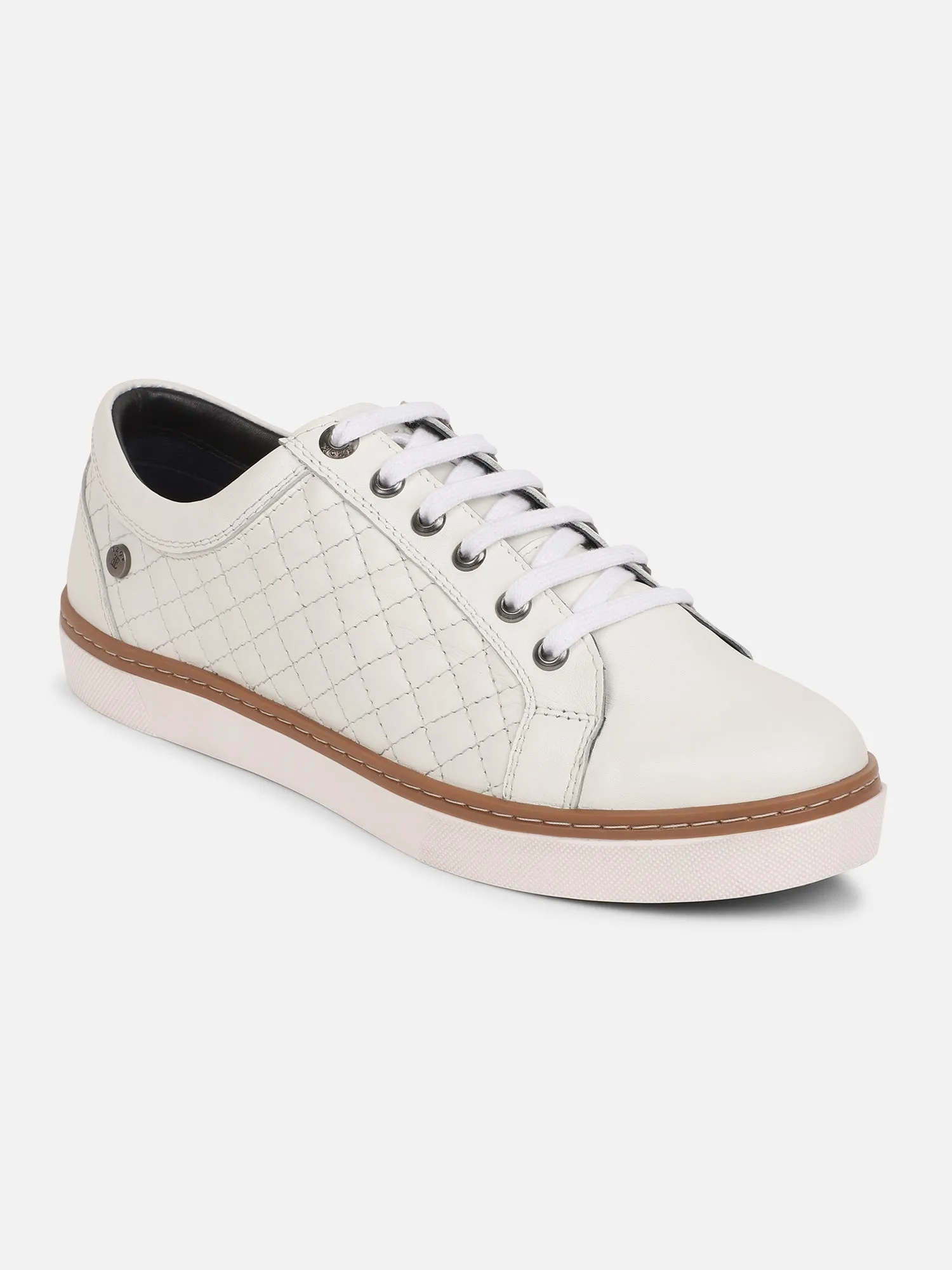 Ezok Men Casual White Leather Sneaker