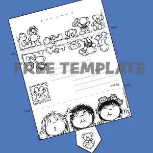 Fold Up Stationery Template (Karen's Kids Printables)