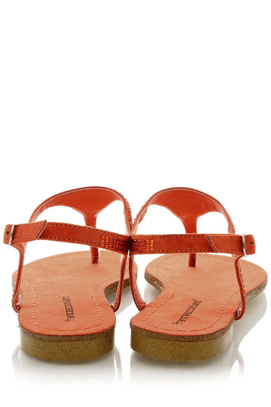 FRANCESCO MILANO ARETHA Orange Crystal Sandals