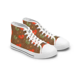 Frog and Lollipops Women's High Top Sneakers