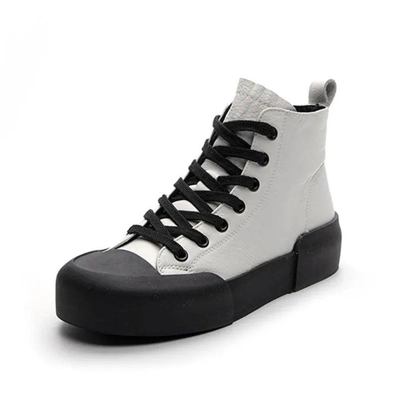 G32 Women's Casual Shoes - Leather High Top Sneakers