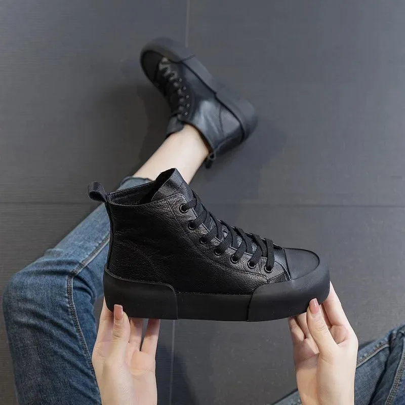 G32 Women's Casual Shoes - Leather High Top Sneakers