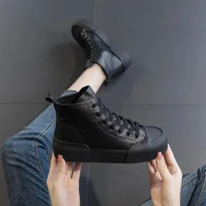 G32 Women's Casual Shoes - Leather High Top Sneakers