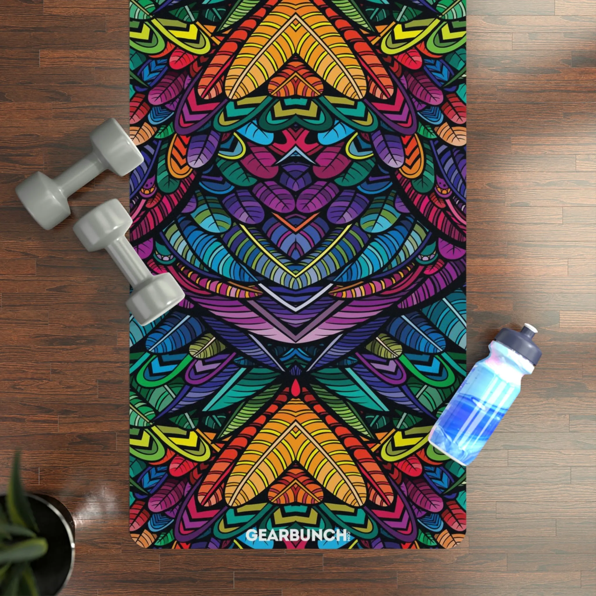 GearBunch Colorful Feathers Yoga Mat