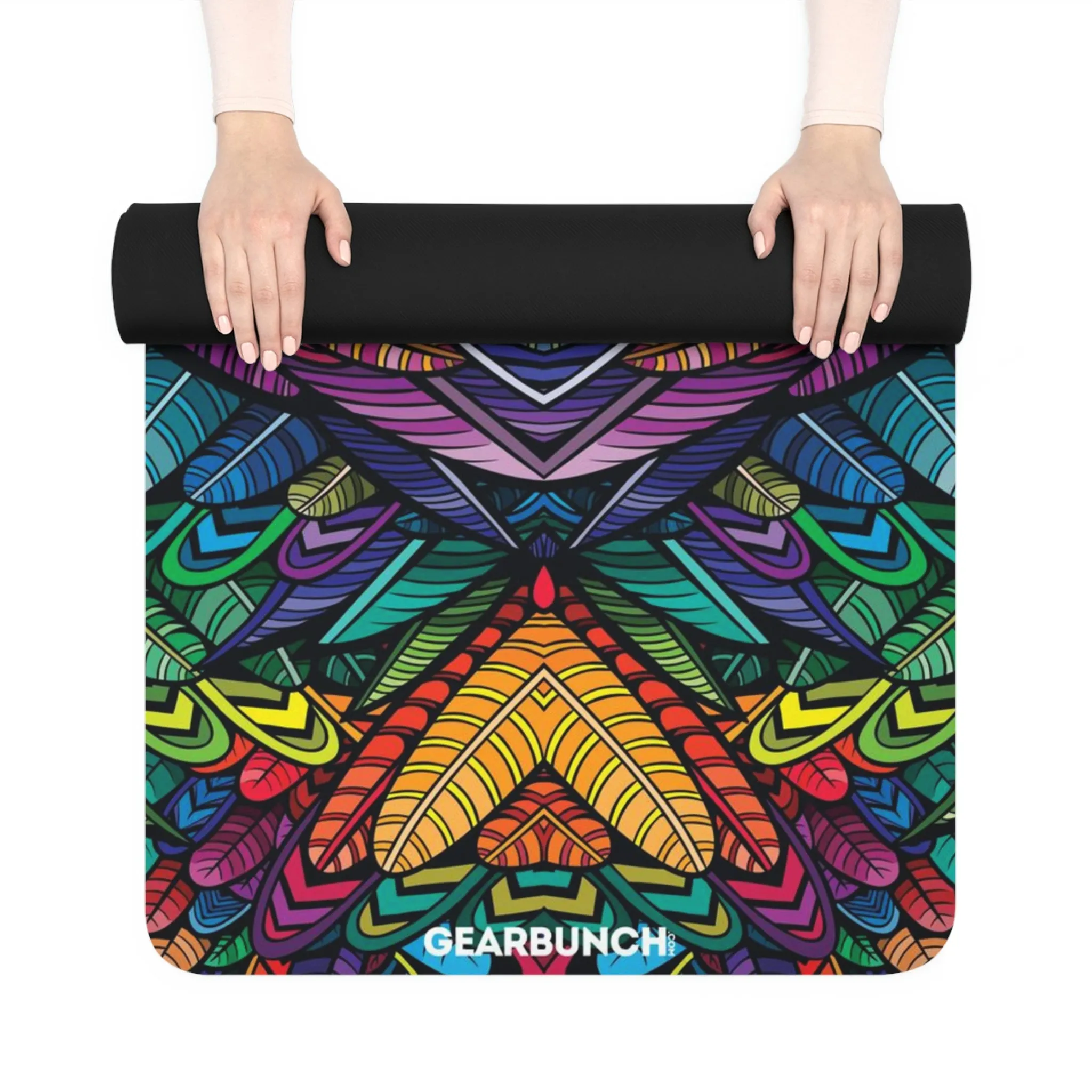 GearBunch Colorful Feathers Yoga Mat