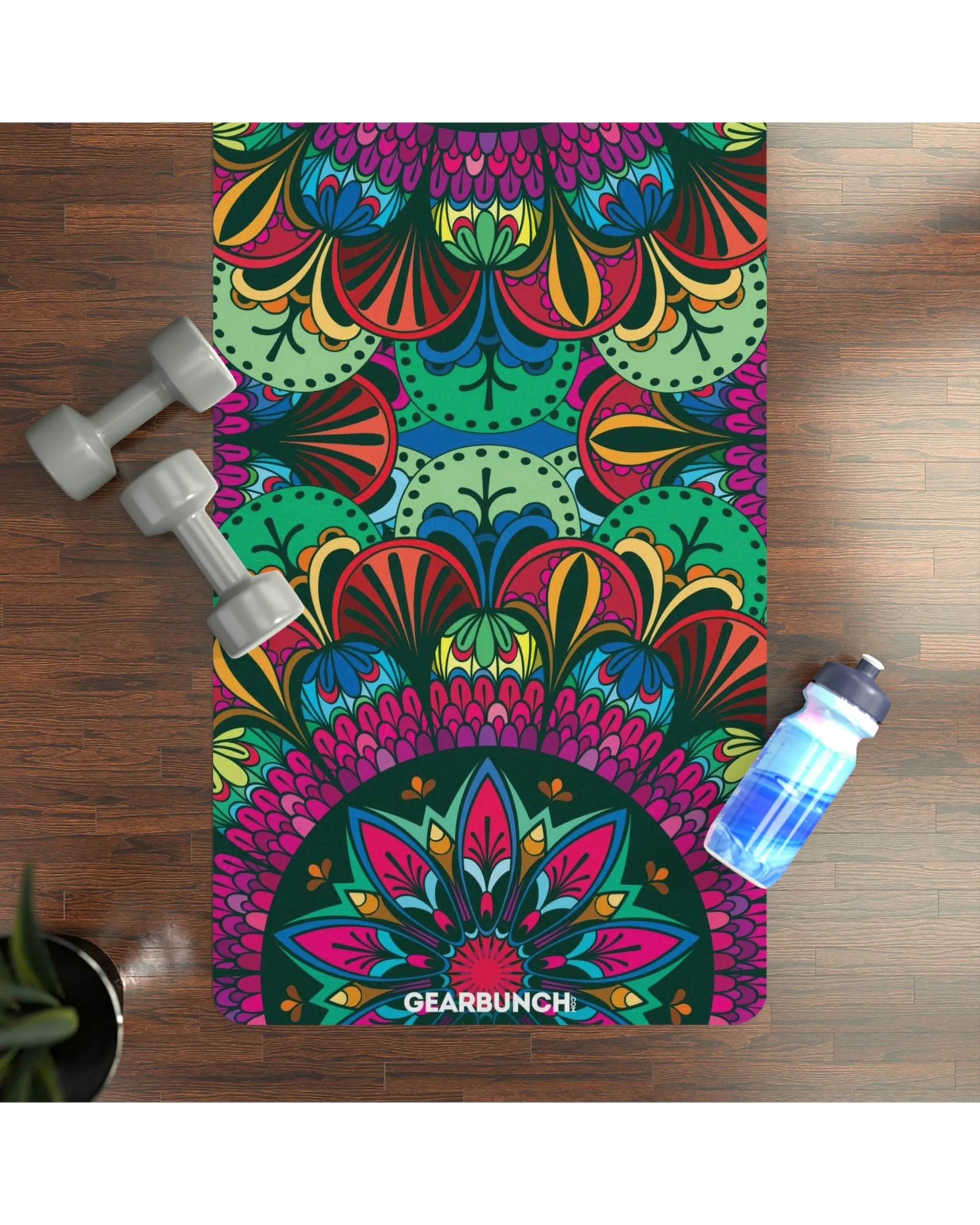 GearBunch Colorful Pink Mandala Yoga Mat