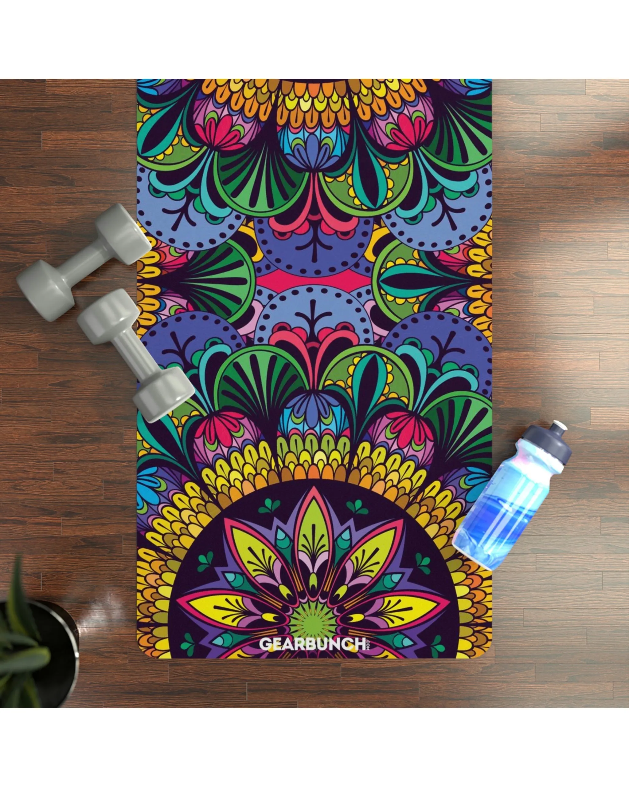 GearBunch Colorful Yellow Mandala Yoga Mat