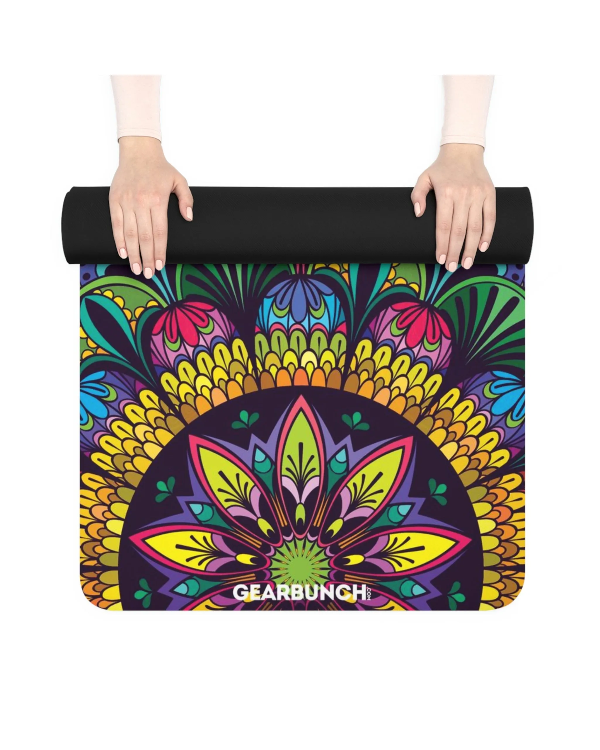 GearBunch Colorful Yellow Mandala Yoga Mat