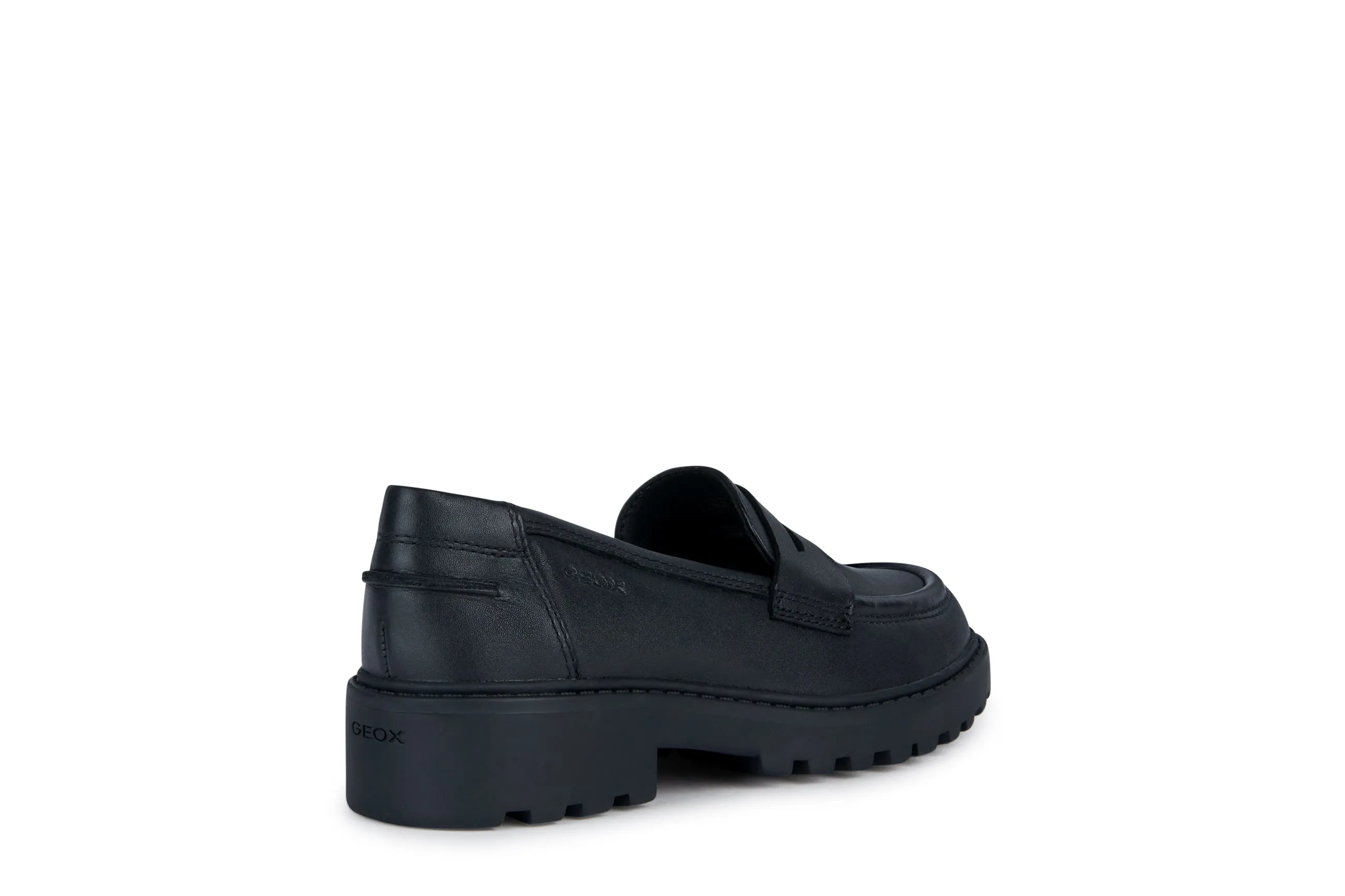 Geox Casey Loafer Girls Black School Shoe