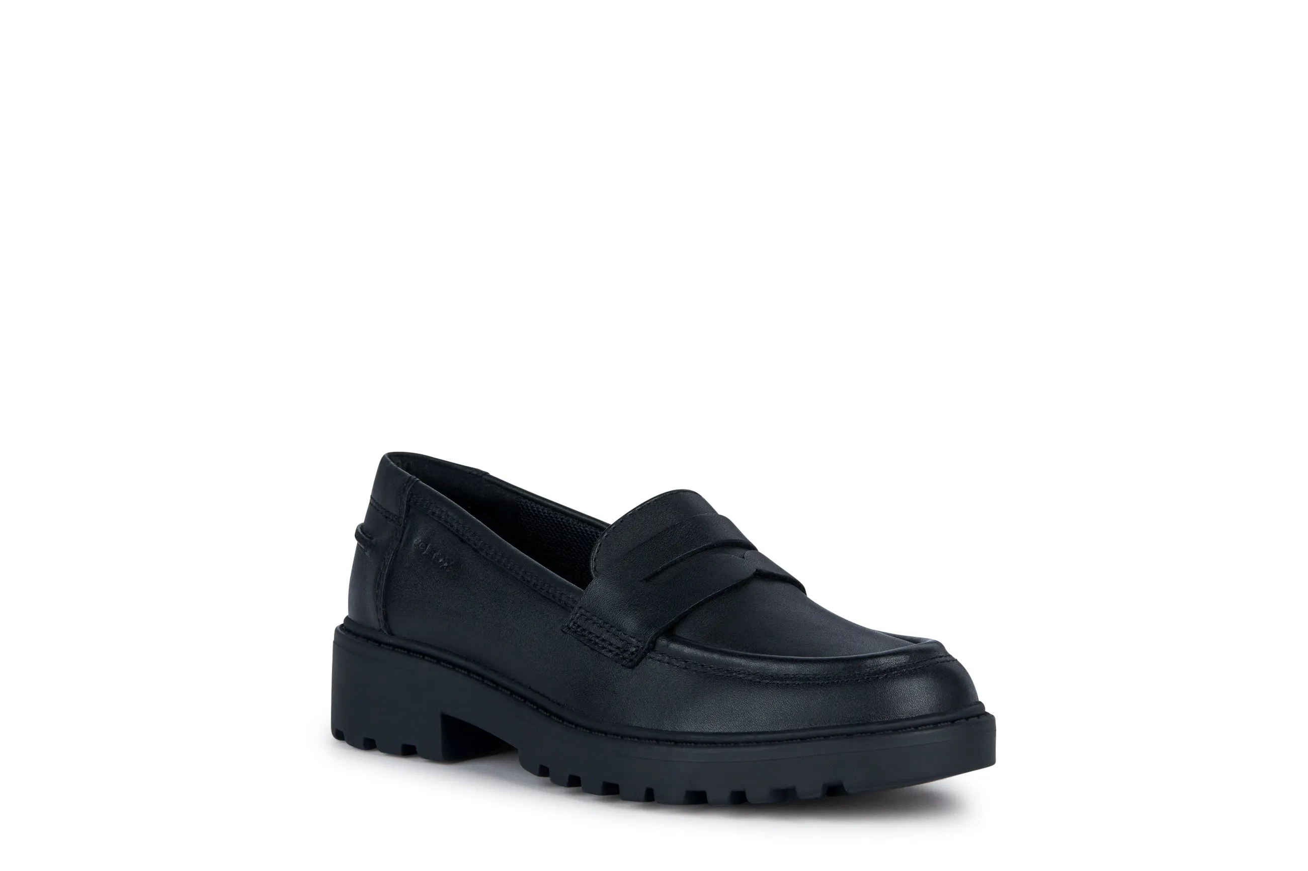 Geox Casey Loafer Girls Black School Shoe