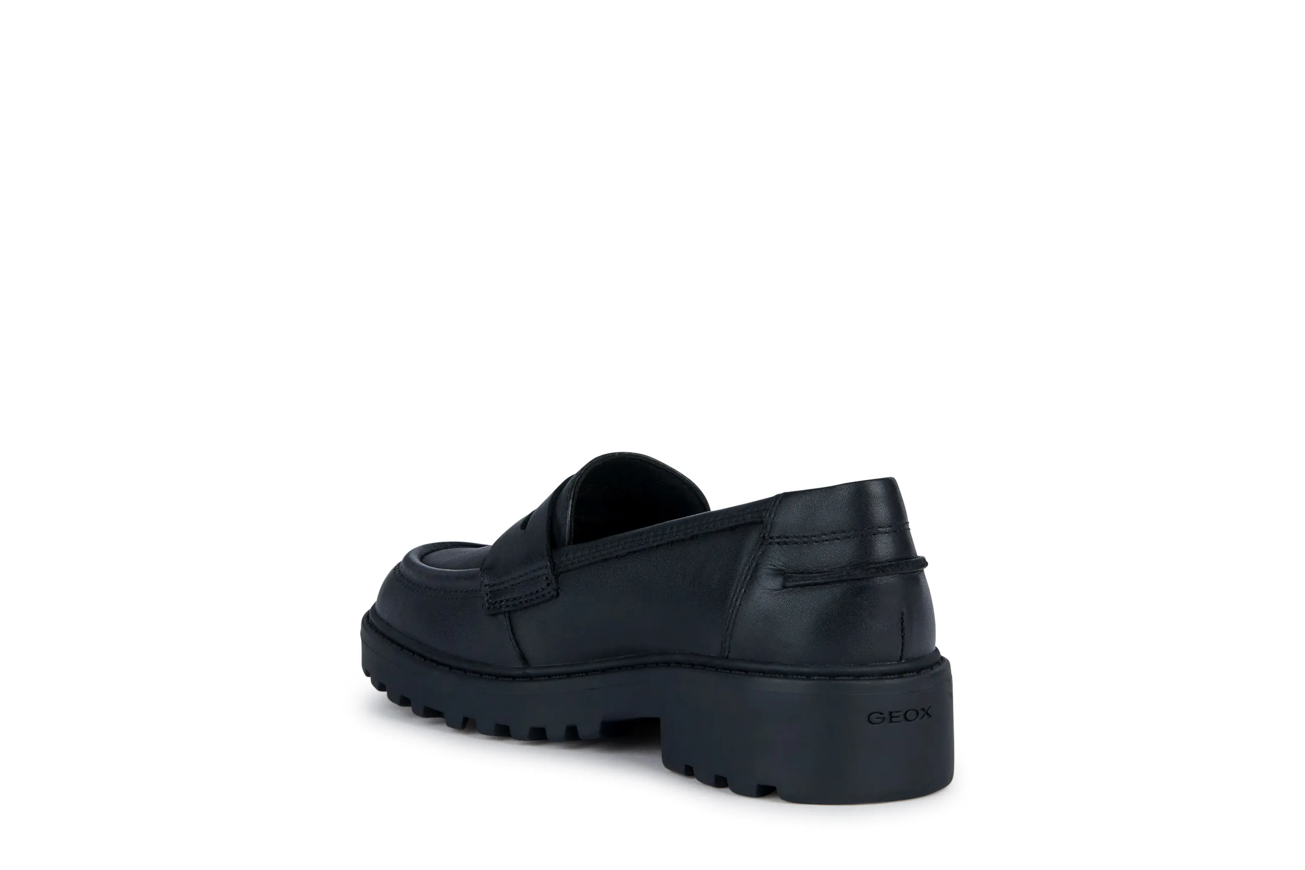 Geox Casey Loafer Girls Black School Shoe