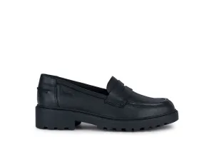 Geox Casey Loafer Girls Black School Shoe