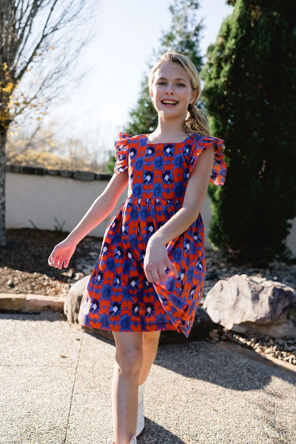 Girls Maya Flutter Sleeve Dress - Tie Dye (Sizes 2-6)