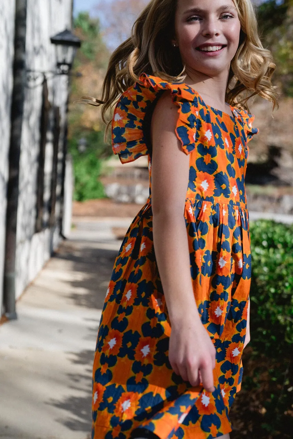 Girls Maya Flutter Sleeve Dress - Tie Dye (Sizes 7-14)