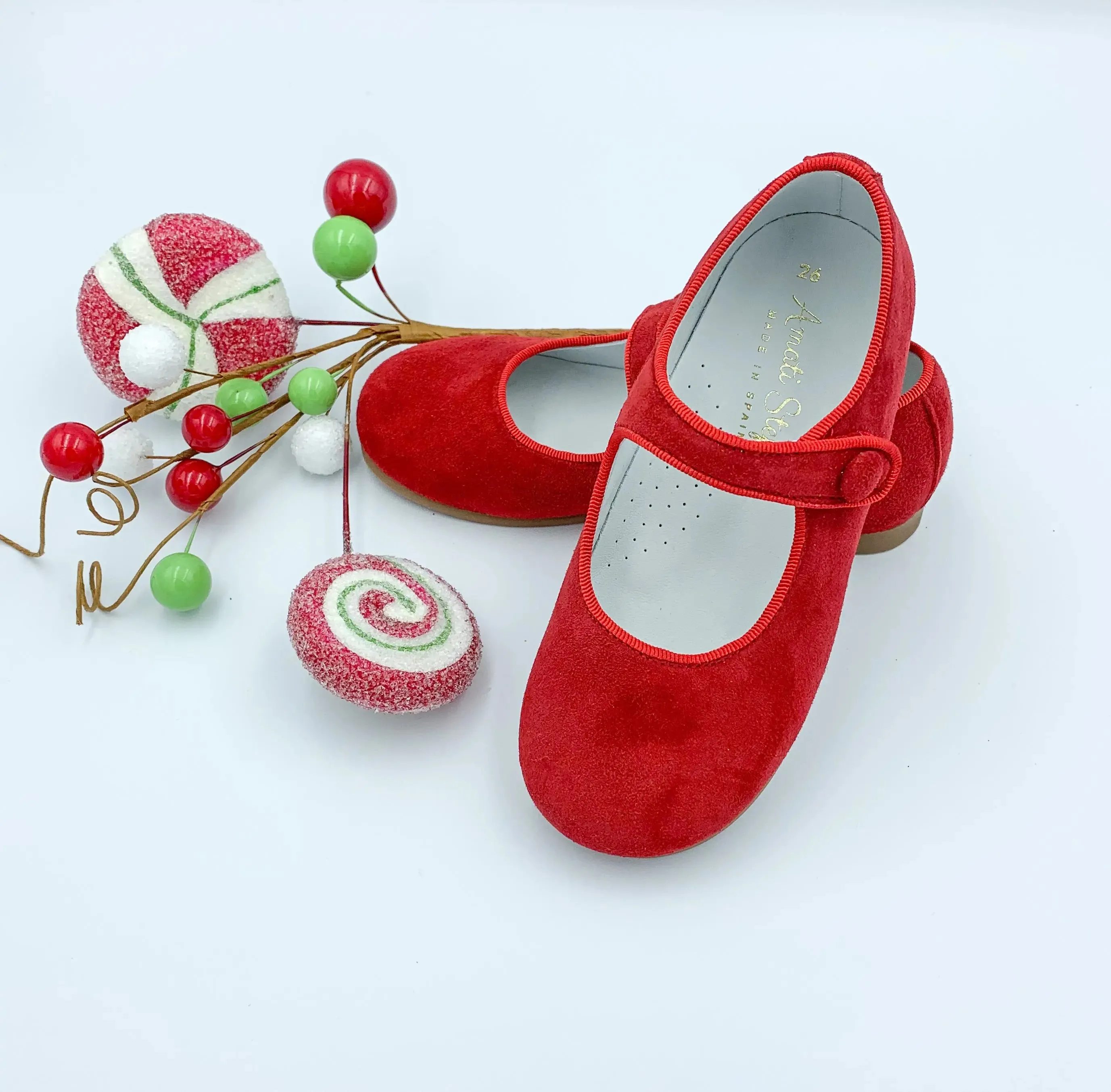 Giselle- Red Suede Mary Jane Shoes