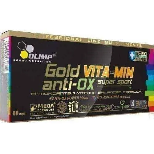 Gold OLIMP VITA-MIN Anti-Ox x 60 capsules, minerals, men's vitamins, sports nutrition, bodybuilding supplements