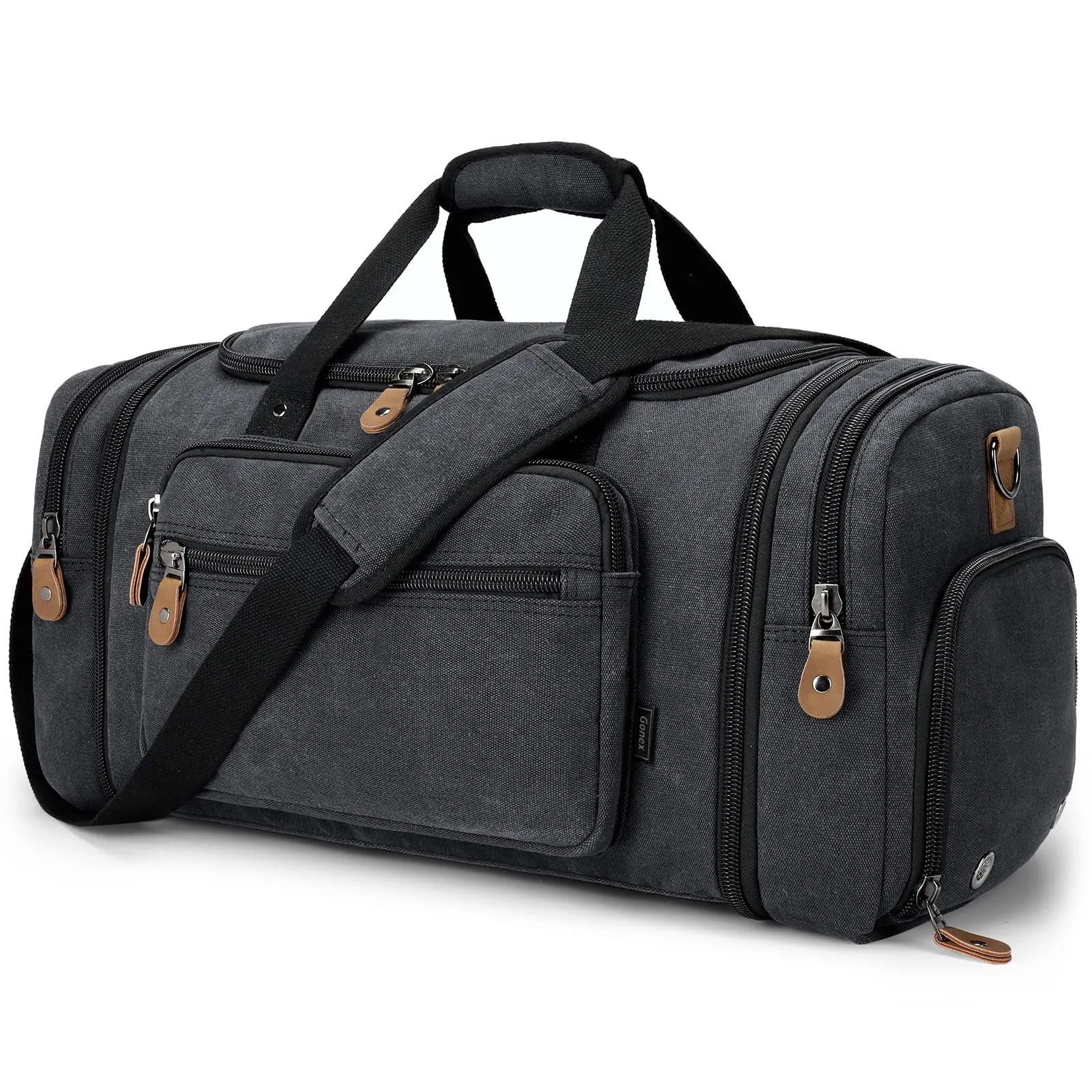 Gonex 60L Canvas Duffle Bag with Shoe Compartment