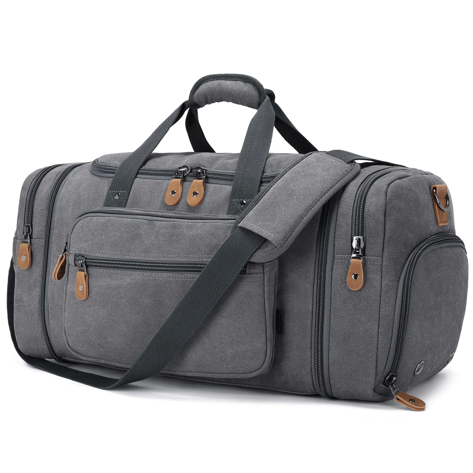 Gonex 60L Canvas Duffle Bag with Shoe Compartment