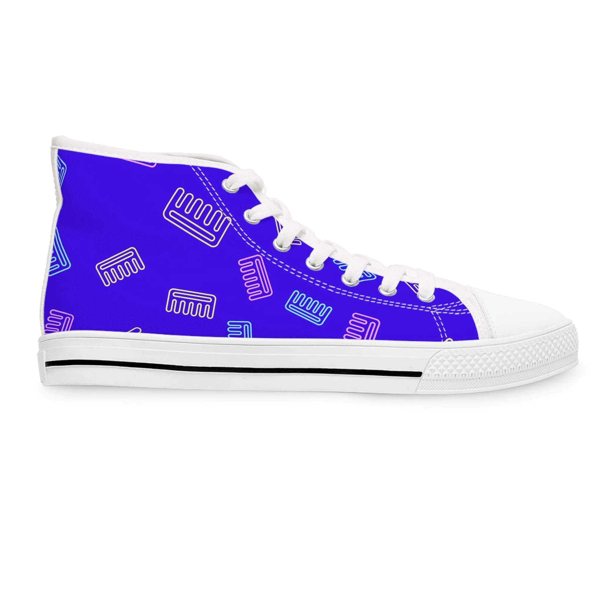 Hair Comb Women's High Top Sneakers