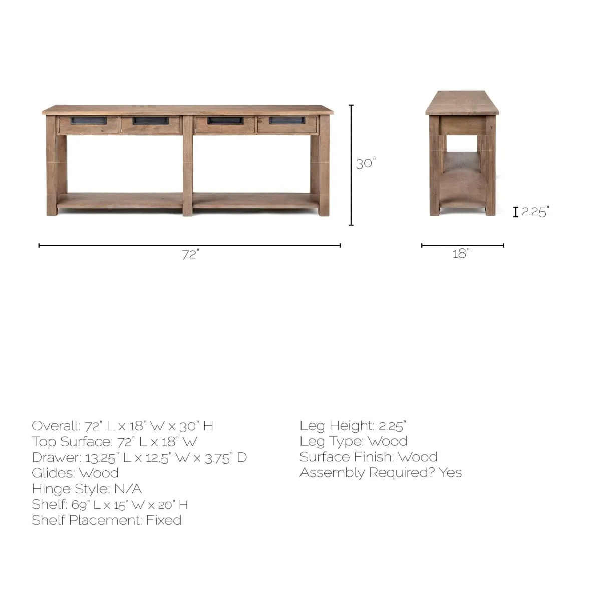 Harrelson Console Table Brown Wood