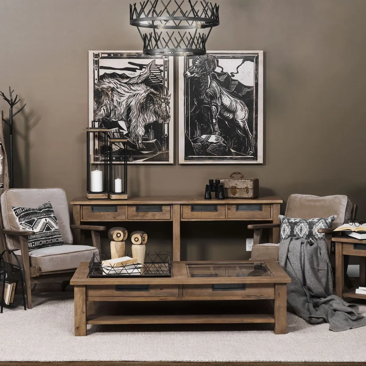 Harrelson Console Table Brown Wood