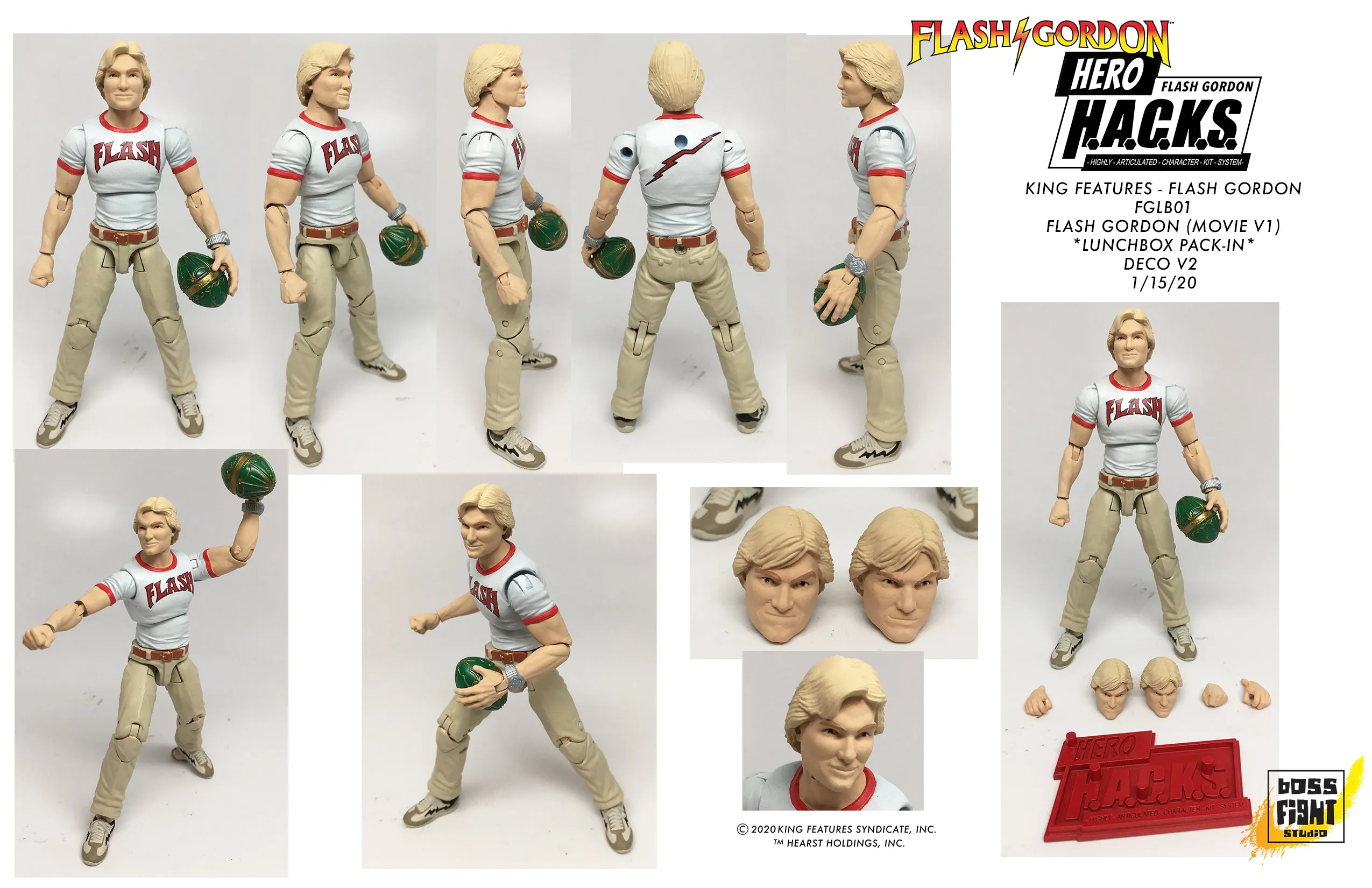 Hero H.A.C.K.S. Flash Gordon Movie Action Figure & Lunchbox -WHOLESALER