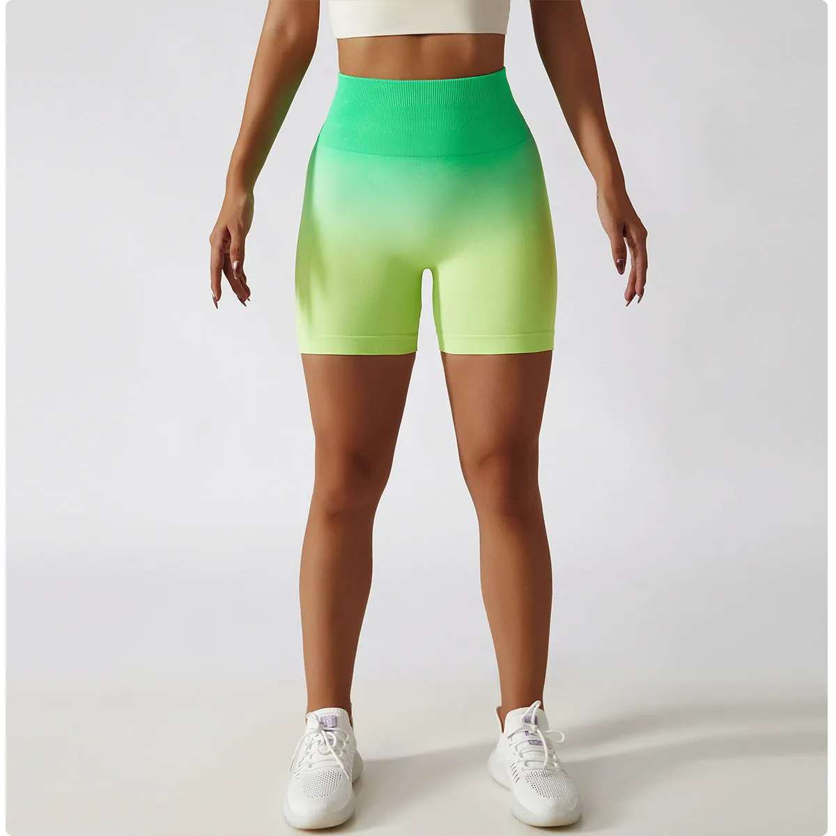 High-waisted Gradient Seamless Sports Shorts