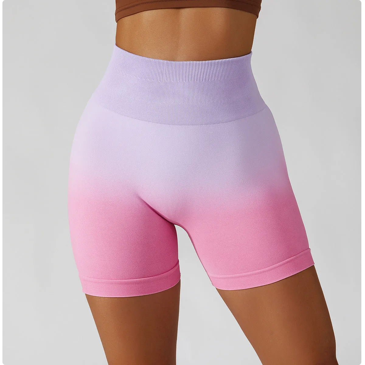 High-waisted Gradient Seamless Sports Shorts