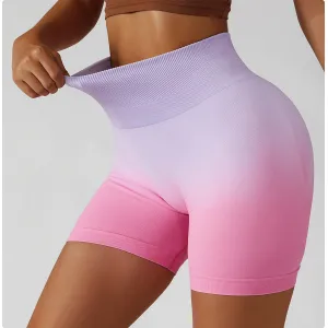 High-waisted Gradient Seamless Sports Shorts