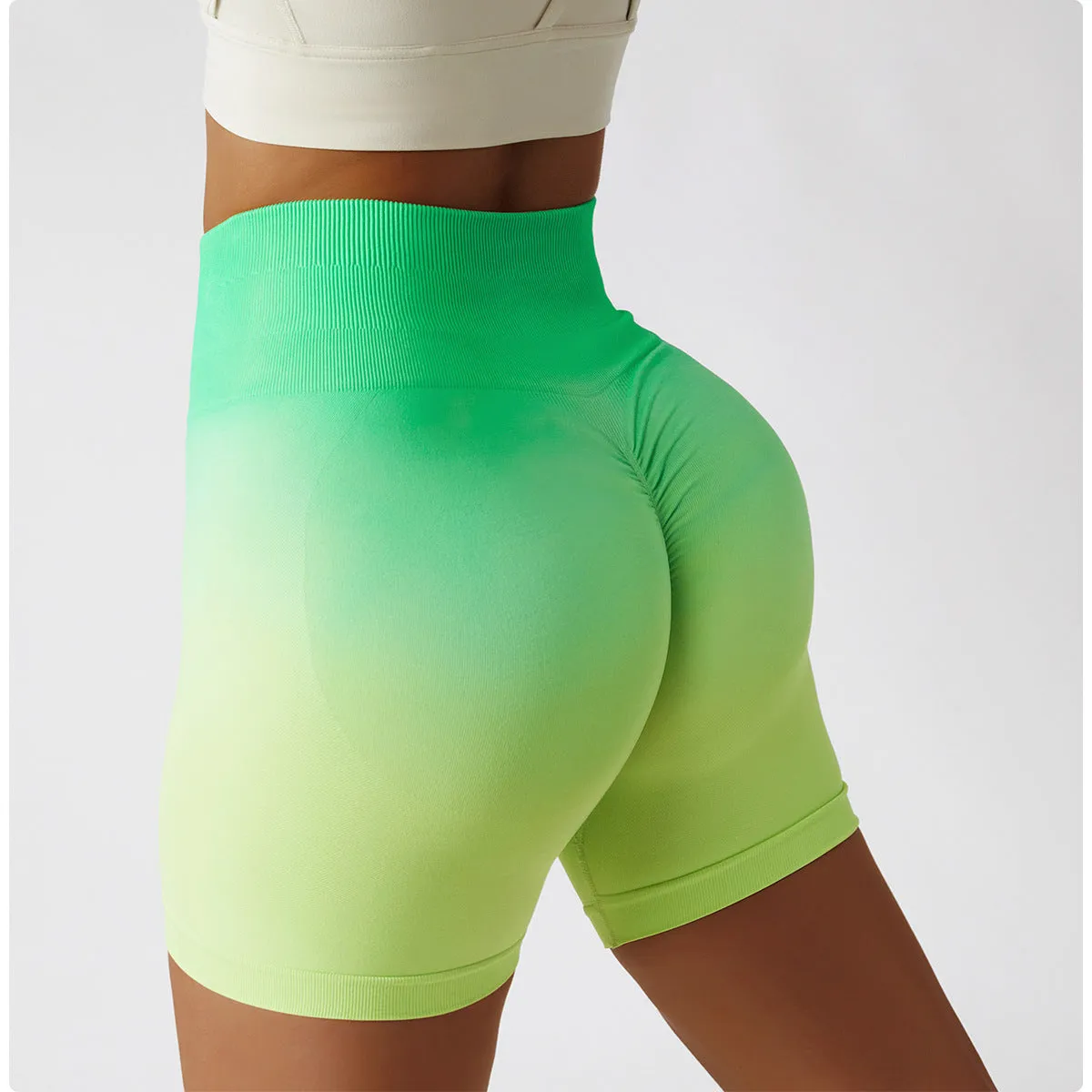 High-waisted Gradient Seamless Sports Shorts