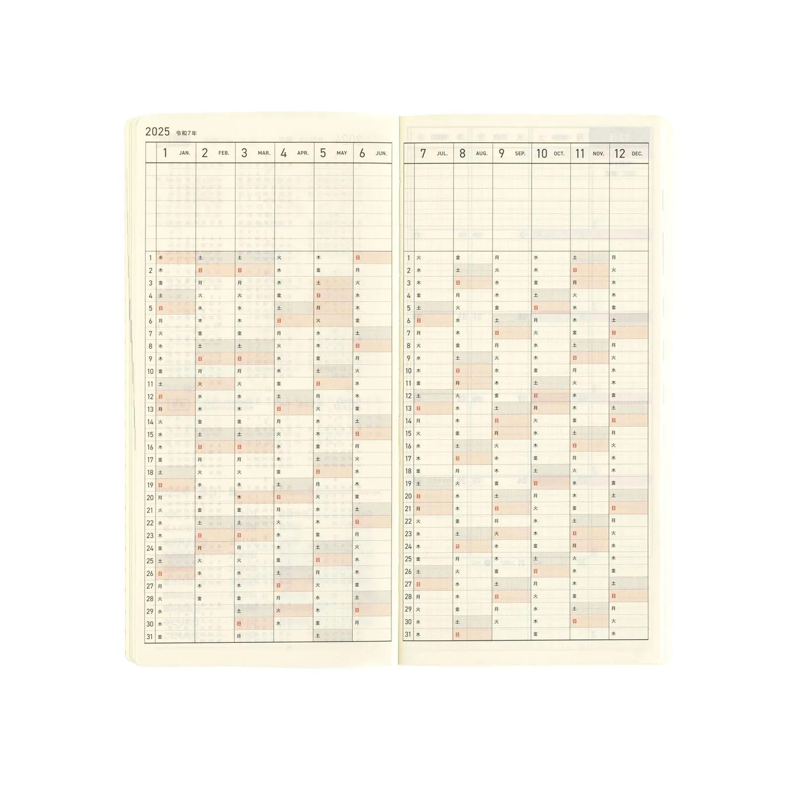 Hobonichi 2025 Weeks MEGA English Edition [Sneaker: Leaf Green]