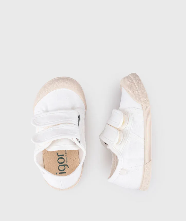 Igor Boy's and Girl's Lona V Shoes, Blanco