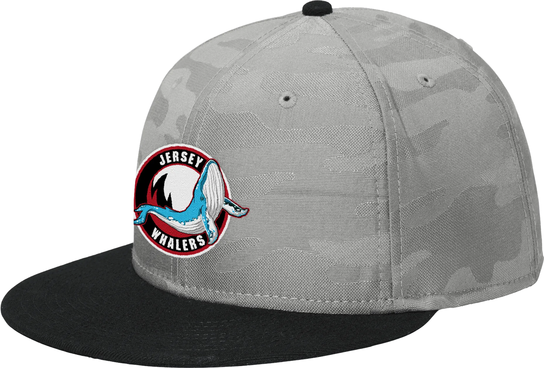 Jersey Shore Whalers New Era Camo Flat Bill Snapback Cap