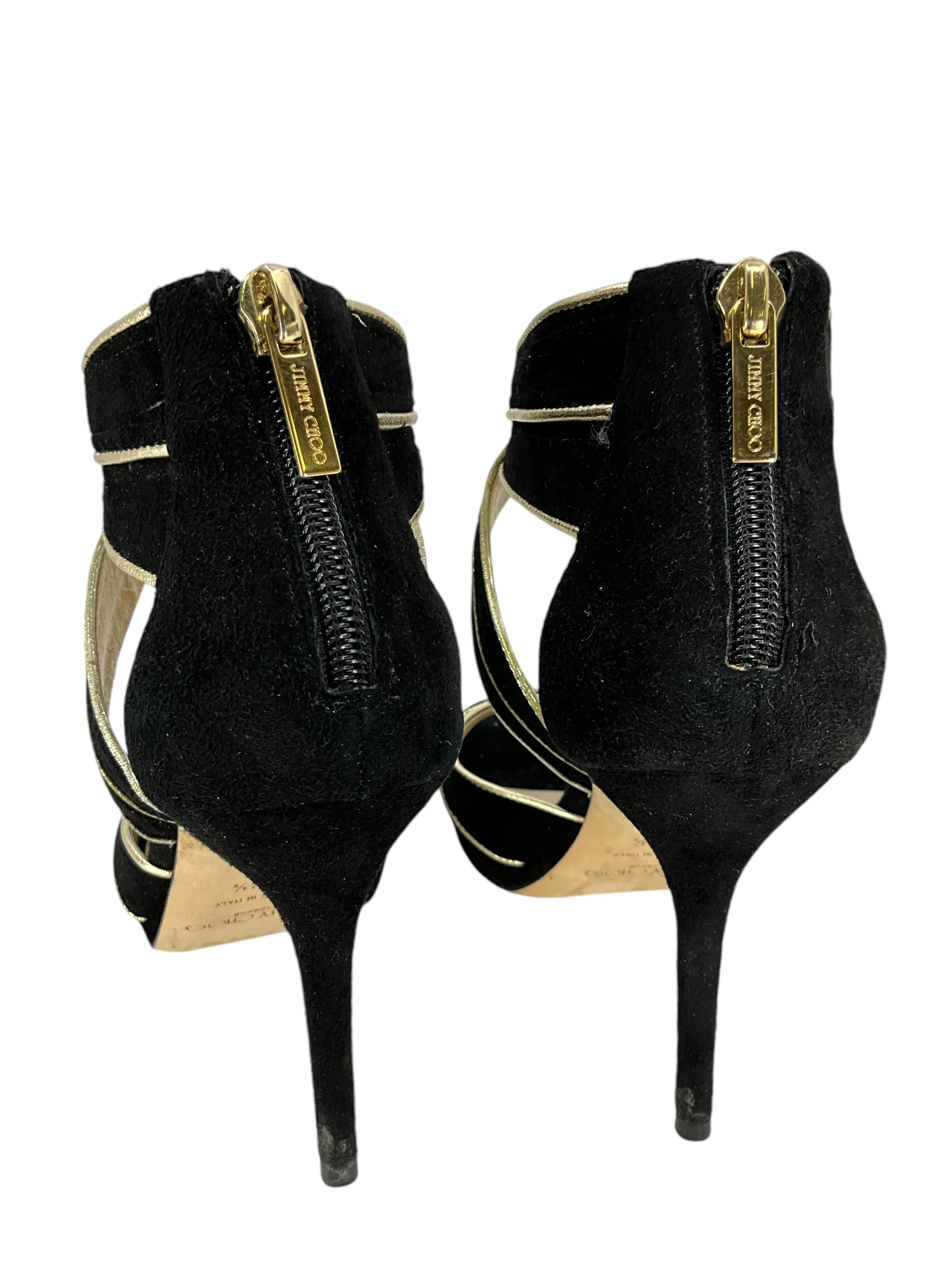 Jimmy Choo Suede Strappy Heeled Sandals Size 7.5