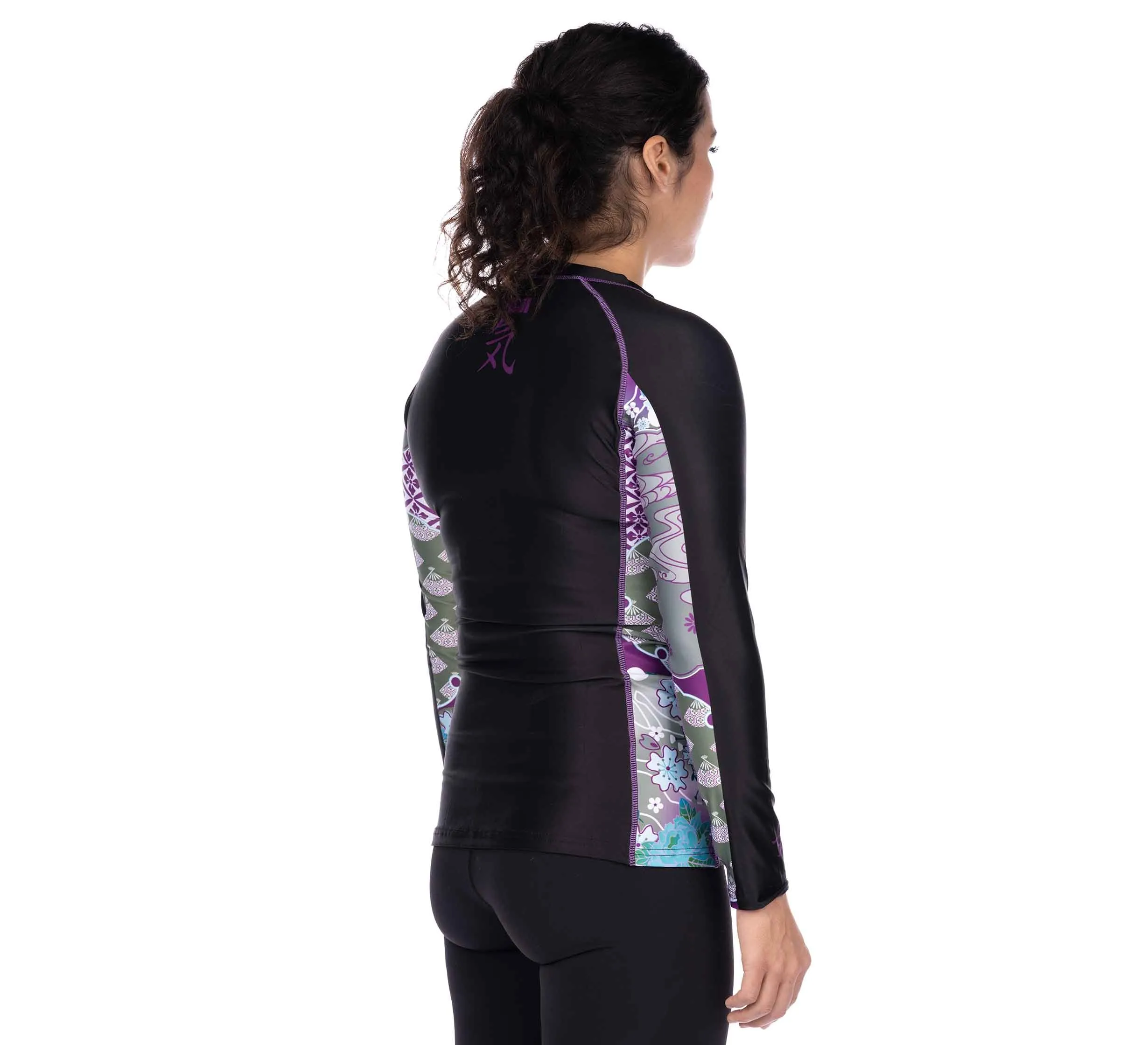 Kimono Womens Long Sleeve Rashguard Purple