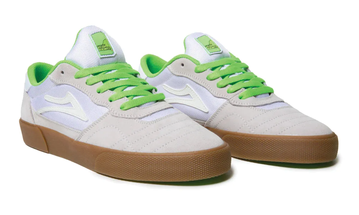 Lakai Shoes Cambridge SMU - White/UV Green Suede