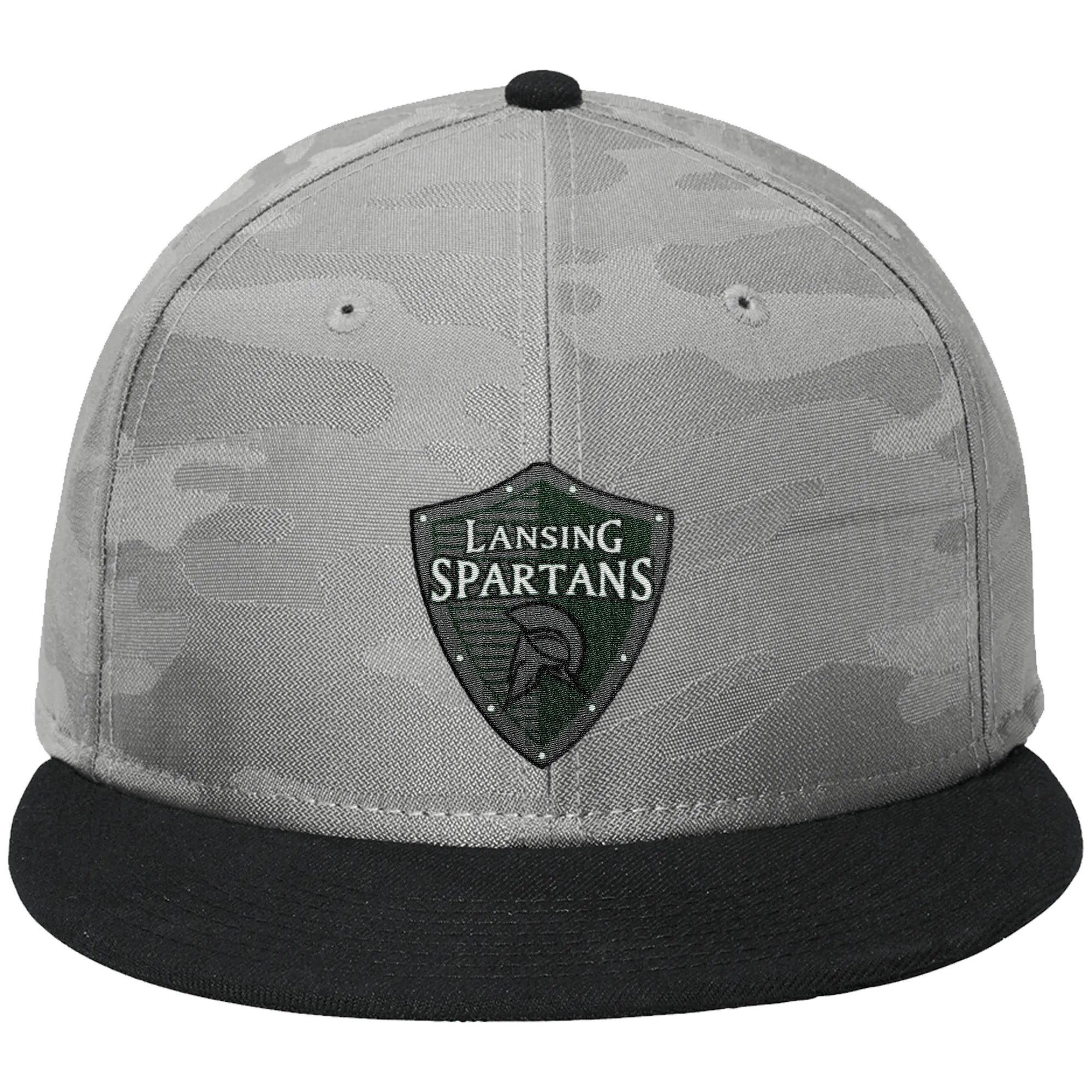 Lansing Spartans New Era Camo Flat Bill Snapback Cap