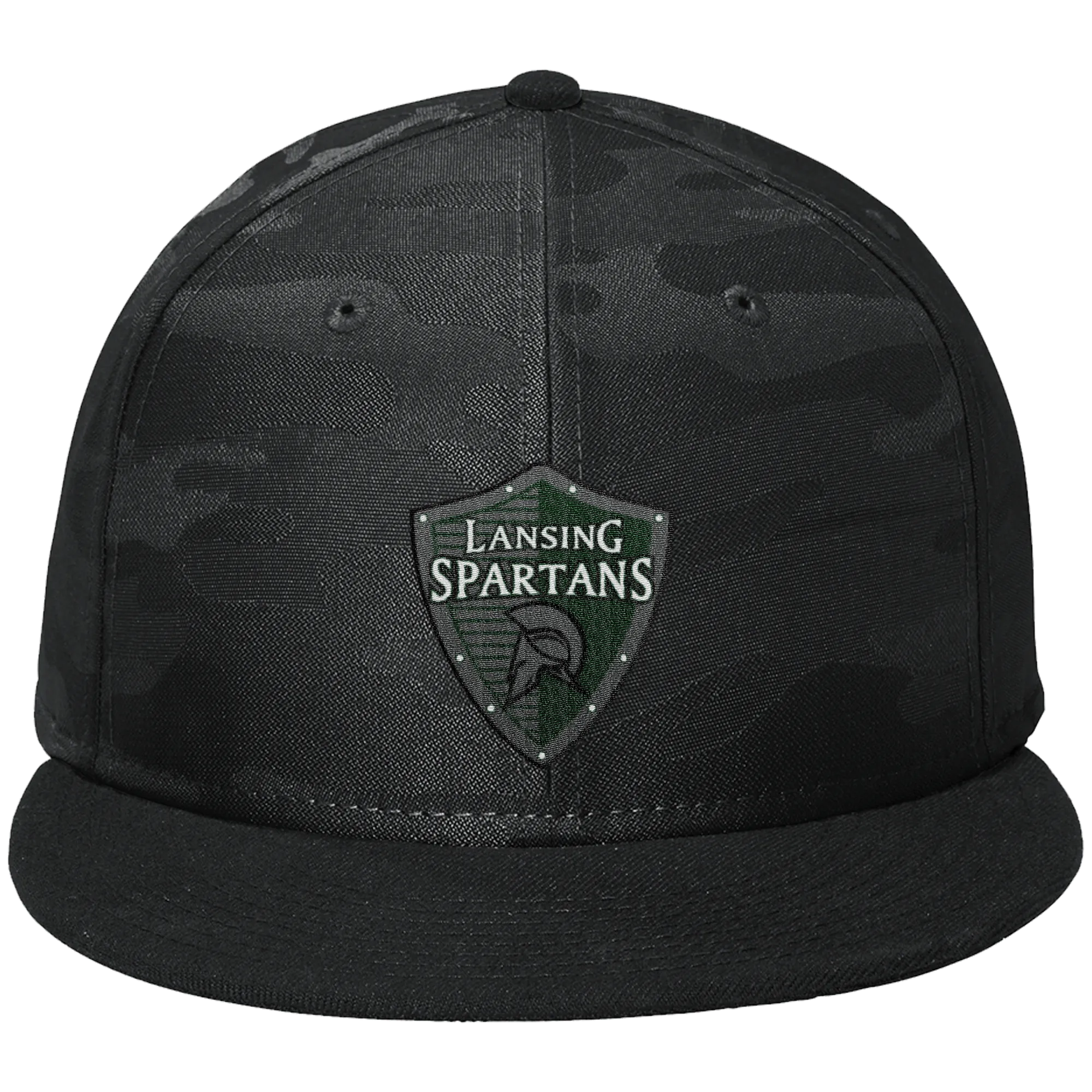 Lansing Spartans New Era Camo Flat Bill Snapback Cap