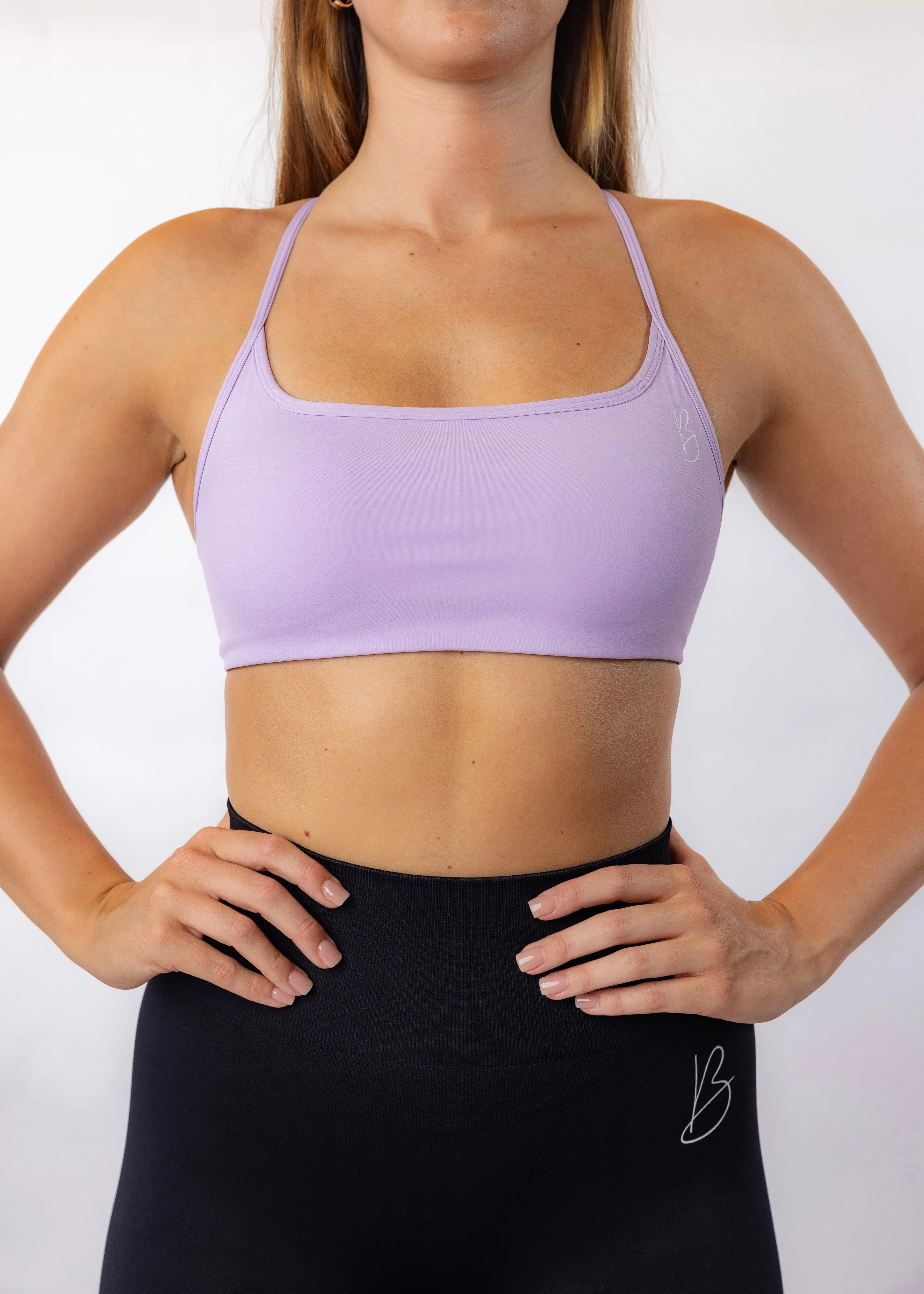 Lilac Open Back Sports Bra