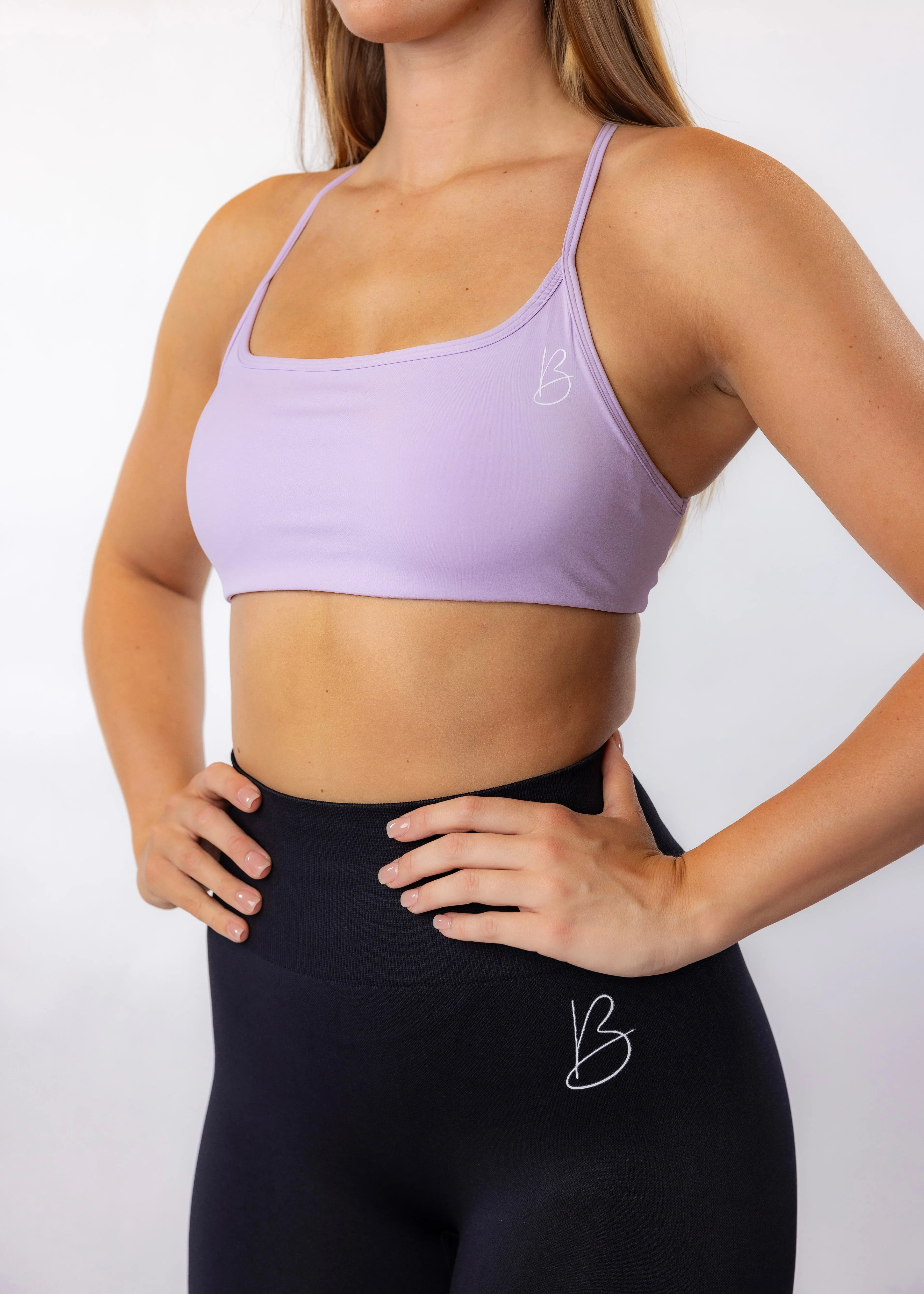 Lilac Open Back Sports Bra