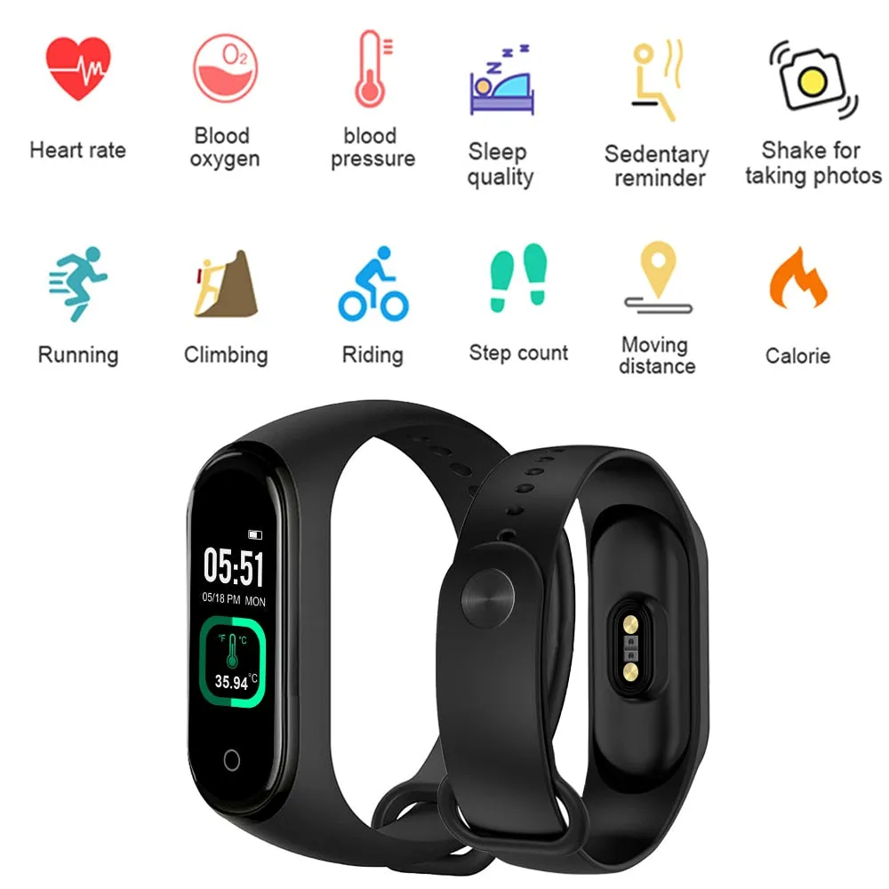 M4 Pro Smart Fitness Watch with Body Temperature Monitor