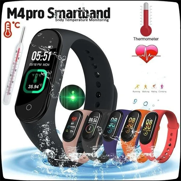 M4 Pro Smart Fitness Watch with Body Temperature Monitor