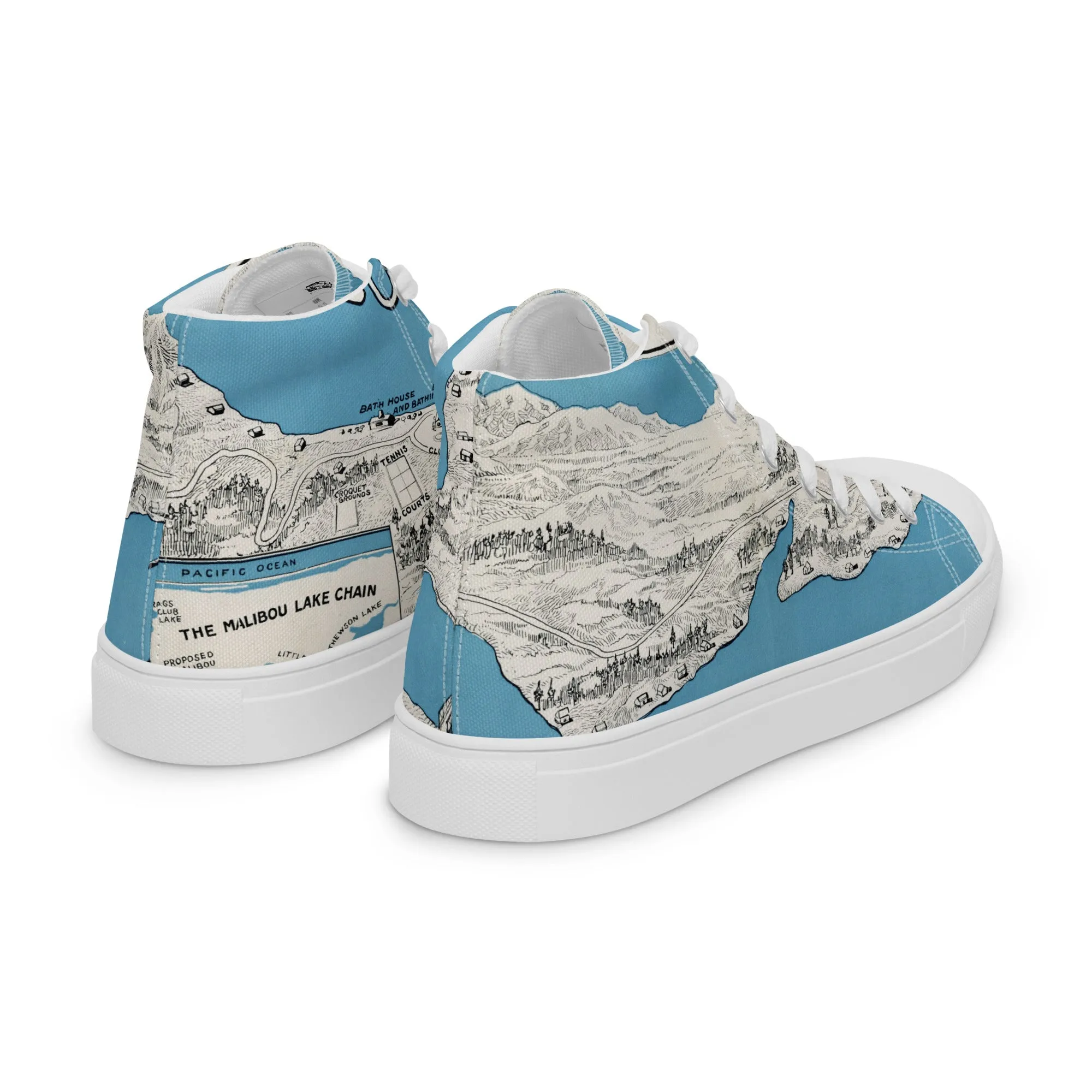 Malibou mapwear Women’s high top canvas shoes