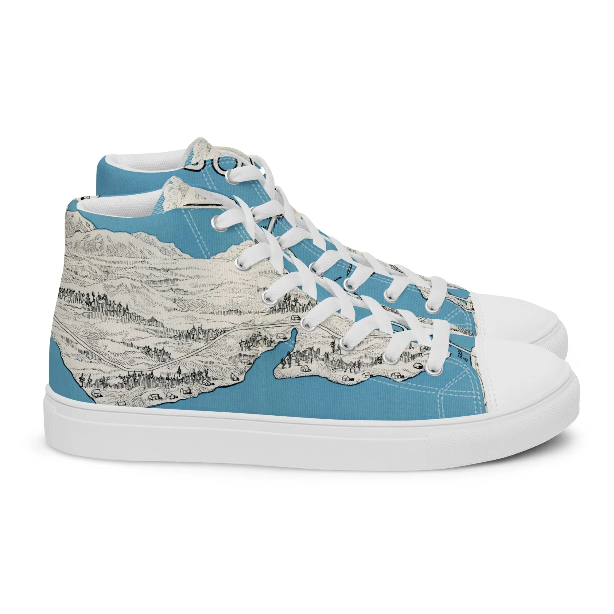 Malibou mapwear Women’s high top canvas shoes